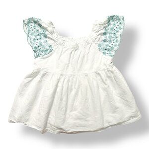 Joie | Embroidered Flutter Sleeve Top (M)